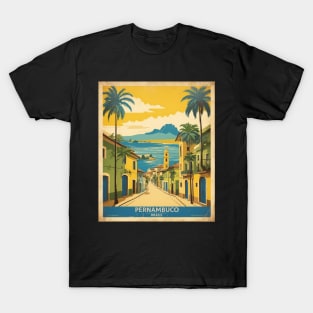 Pernambuco Brazil Vintage Tourism Travel Poster T-Shirt